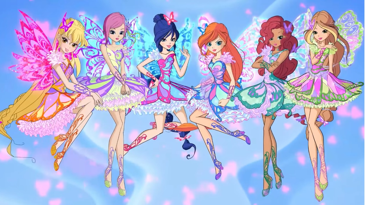 Winx Club serie 8  Trasformazione Butterflix Stella Bloom Tecna Flora Aisha cartone animato Winx 