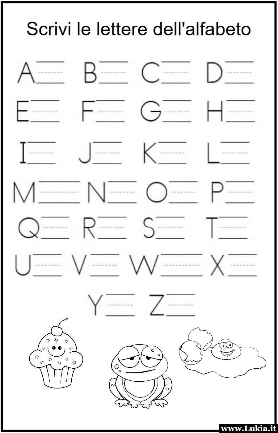 Scheda didattica con tutte le lettere dell'alfabeto da scrivere per la classe prima elementare! Scopri una scheda didattica gratuita per la classe prima elementare con tutte le lettere dell'alfabeto da scrivere. Aiuta i bambini a praticare la scrittura delle lettere in modo divertente e interattivo. Scarica e stampa la scheda per un apprendimento coinvolgente delle lettere dell'alfabeto! - Immagini gratis