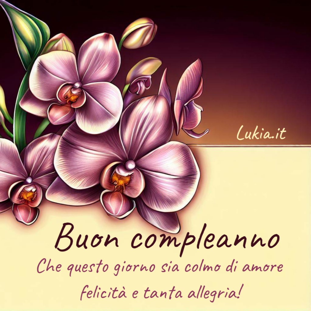 Un Biglietto di Auguri con Orchidee: Eleganza e Raffinatezza per un Compleanno Indimenticabile!