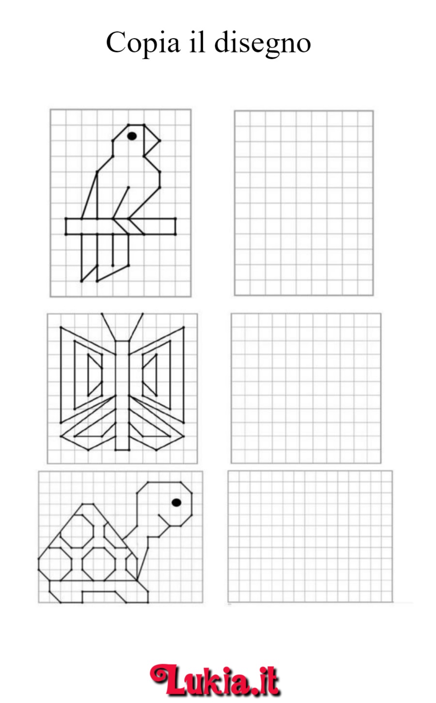 Stampa gratis una scheda didattica con disegni semplici per bambini della scuola primaria Scheda didattica gratuita con disegni semplici da seguire sui quadretti del quaderno per bambini della scuola primaria. Promuovi la creativit e l'apprendimento divertente stampando e condividendo questa risorsa preziosa! - Immagini gratis