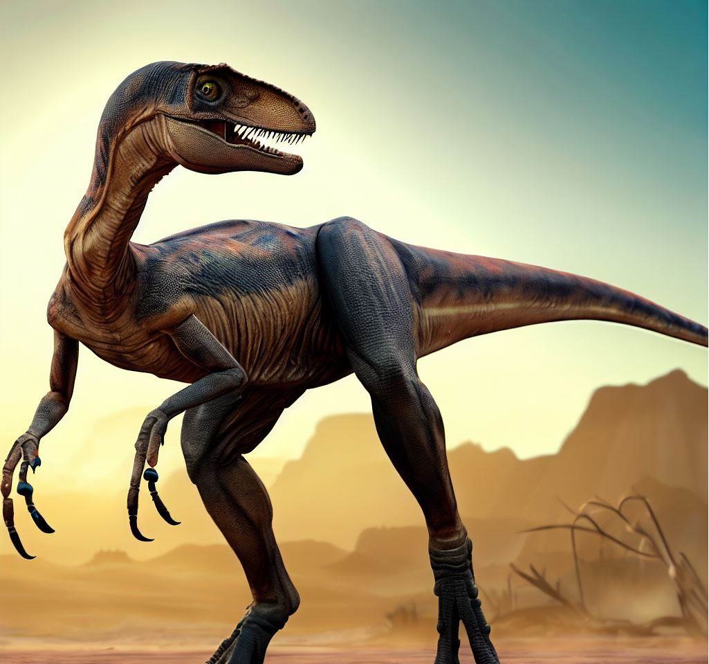 Velociraptor il dinosauro abile predatore del Cretaceo Il Velociraptor è stato un dinosauro carnivoro di dimensioni relativamente piccole, ma estremamente agile e intelligente. Con le sue lunghe zampe e gli artigli affilati sulle zampe posteriori, era un predatore formidabile. Questo dinosauro è diventato particolarmente famoso grazie al franchise di Jurassic Park, ma la sua vera natura e comportamento sono oggetto di studio scientifico continuo.  - Immagini gratis