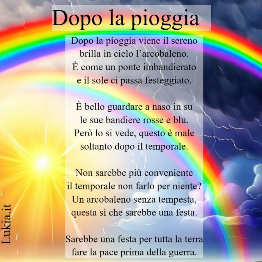 Dopo la pioggia di Gianni Rodari: Un'ode alla speranza e alla pace La poesia 