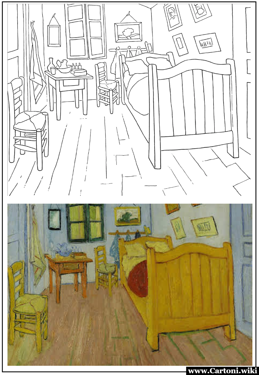 Colora Van Gogh e i suoi quadri L'arte  un viaggio di esplorazione e creativit, e questo disegno da colorare ispirato alla 