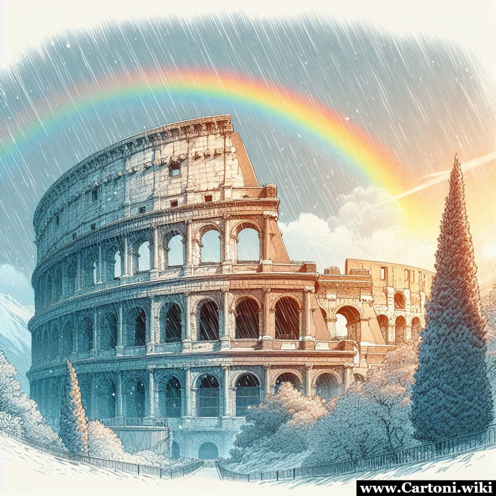 Il Colosseo sotto l'arcobaleno