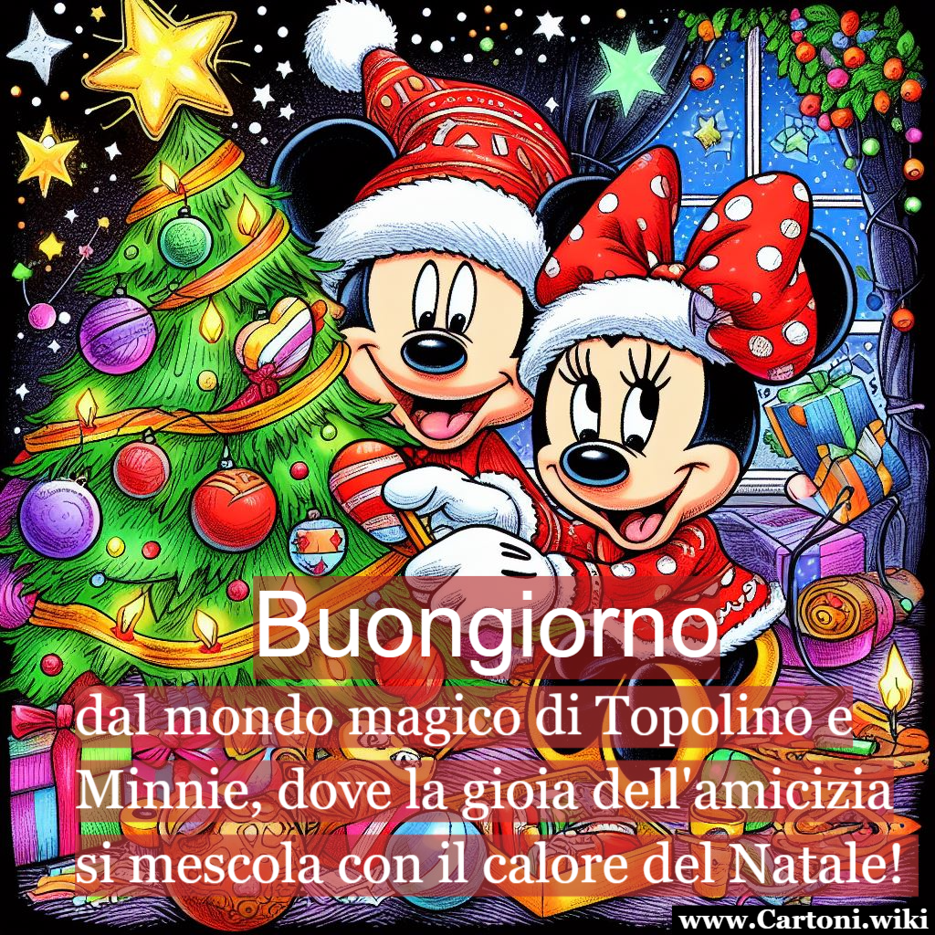 Un Magico Buongiorno con Topolino e Minnie: Preparativi per il Natale Buongiorno dal mondo magico di Topolino e Minnie, dove la gioia dell'amicizia si mescola con il calore del Natale!  - Immagini gratis