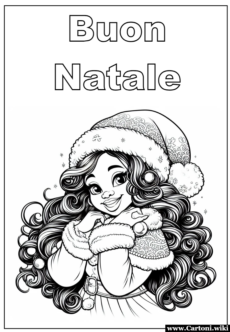 Ragazza con Abito da Babbo Natale, Disegno Gratis da Stampare  - Immagini gratis