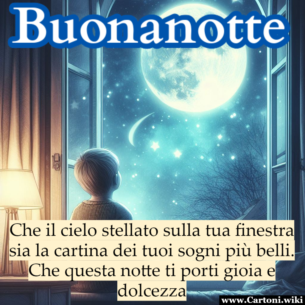 Buonanotte bambino Immagine Buonanotte bambino con la frase 