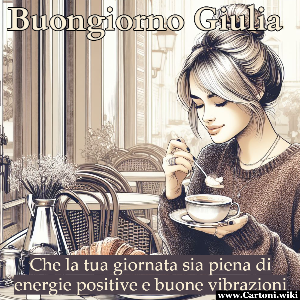 Buongiorno Giulia Dedica un immagine speciale e personalizzata di buongiorno alle donne che si chiamano Giulia per un pensiero unico e particolare - Immagini gratis