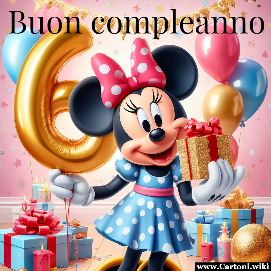 Buon compleanno bambina 6 anni con Topolina