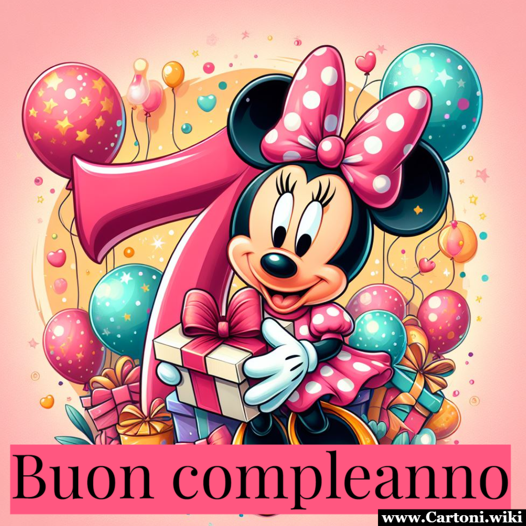 Buon compleanno bambina 7 anni con Topolina