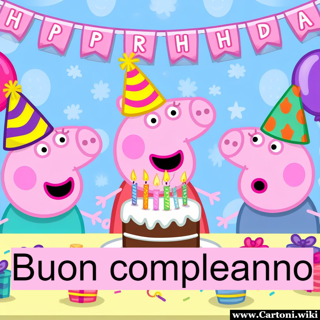 Buon compleanno con Peppa Pig Biglietto di auguri Buon compleanno con Peppa Pig che puoi personalizzare gratis online. - Immagini gratis