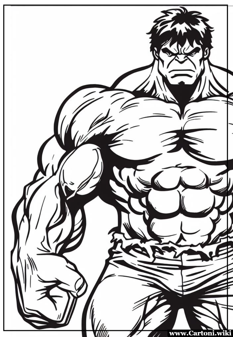 Disegno Hulk da stampare e colorare Disegno da colorare Hulk per bambini da stampare gratis per il divertimento di tutti coloro che amano questo personaggio dei cartoni animati. - Immagini gratis