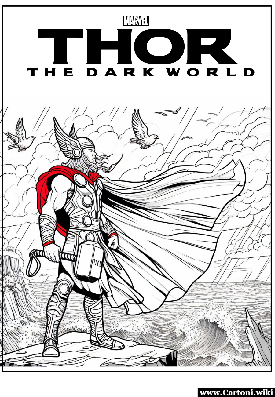Colora l'Avventura di Thor: Un Viaggio Creativo nel Regno di Asgard Tante immagini da stampare e colorare con tutti gli Avengers. Stampa gratis per il divertimento dei più piccoli - Immagini gratis
