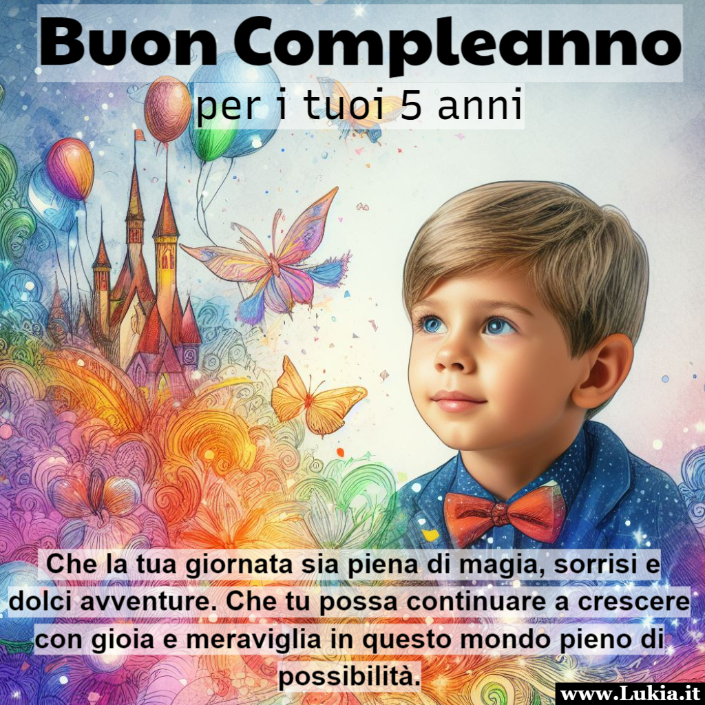 Buon compleanno bambino 5 anni