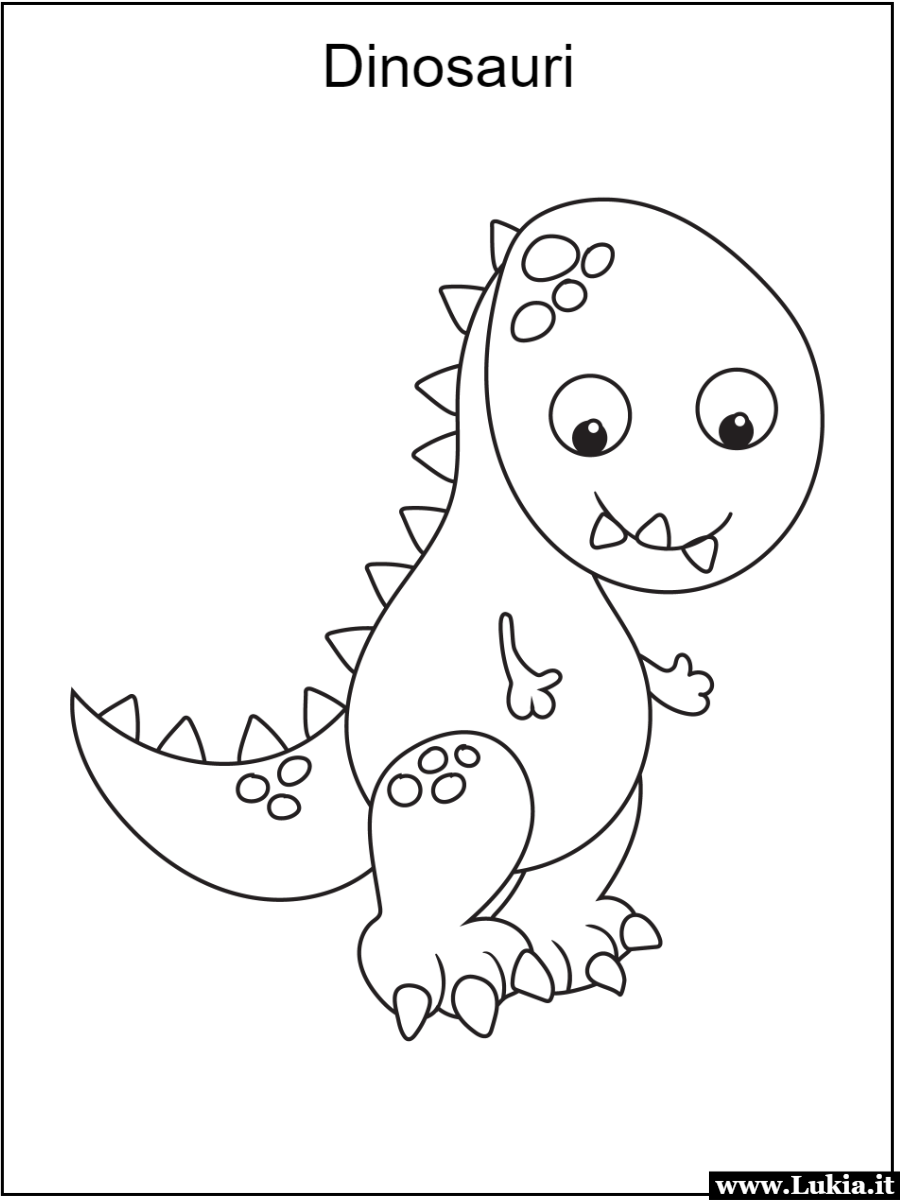 Disegni da colorare dinosauri semplici per bambini Disegno da colorare dinosauro semplice per bambini piccoli della scuola dell'infanzia. Stampa gratis online - Immagini gratis