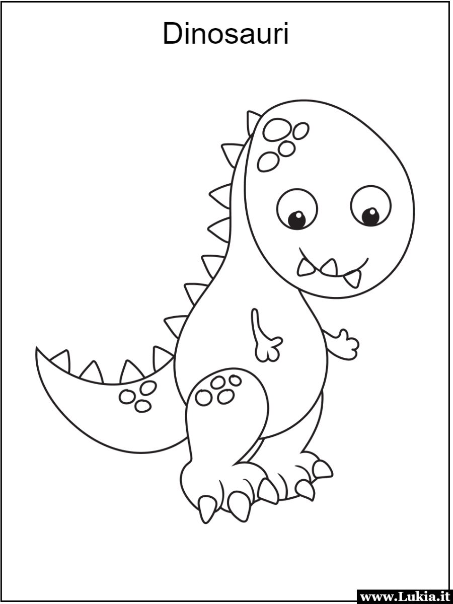 Disegni da colorare dinosauri semplici per bambini