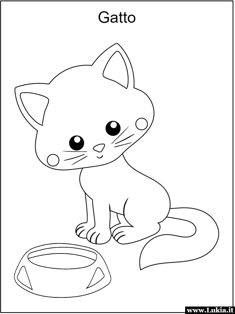 Disegni da colorare gattini per bambini dai 3 anni in su