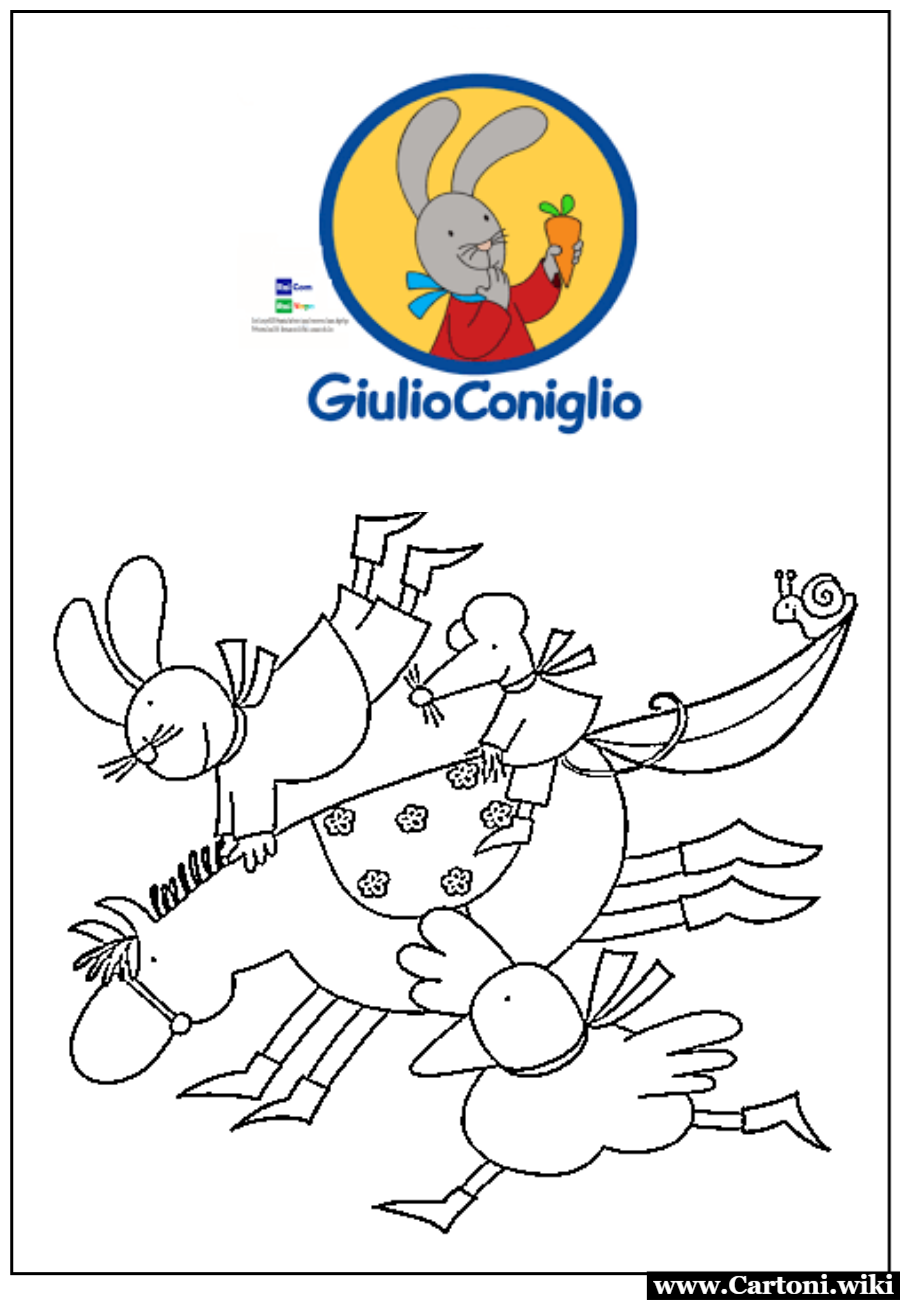 Colora Giulio Coniglio Stampa e colora il simpatico Giulio Coniglio che ogni giorno vive delle avventure insieme a tutti i suoi amici - Immagini gratis