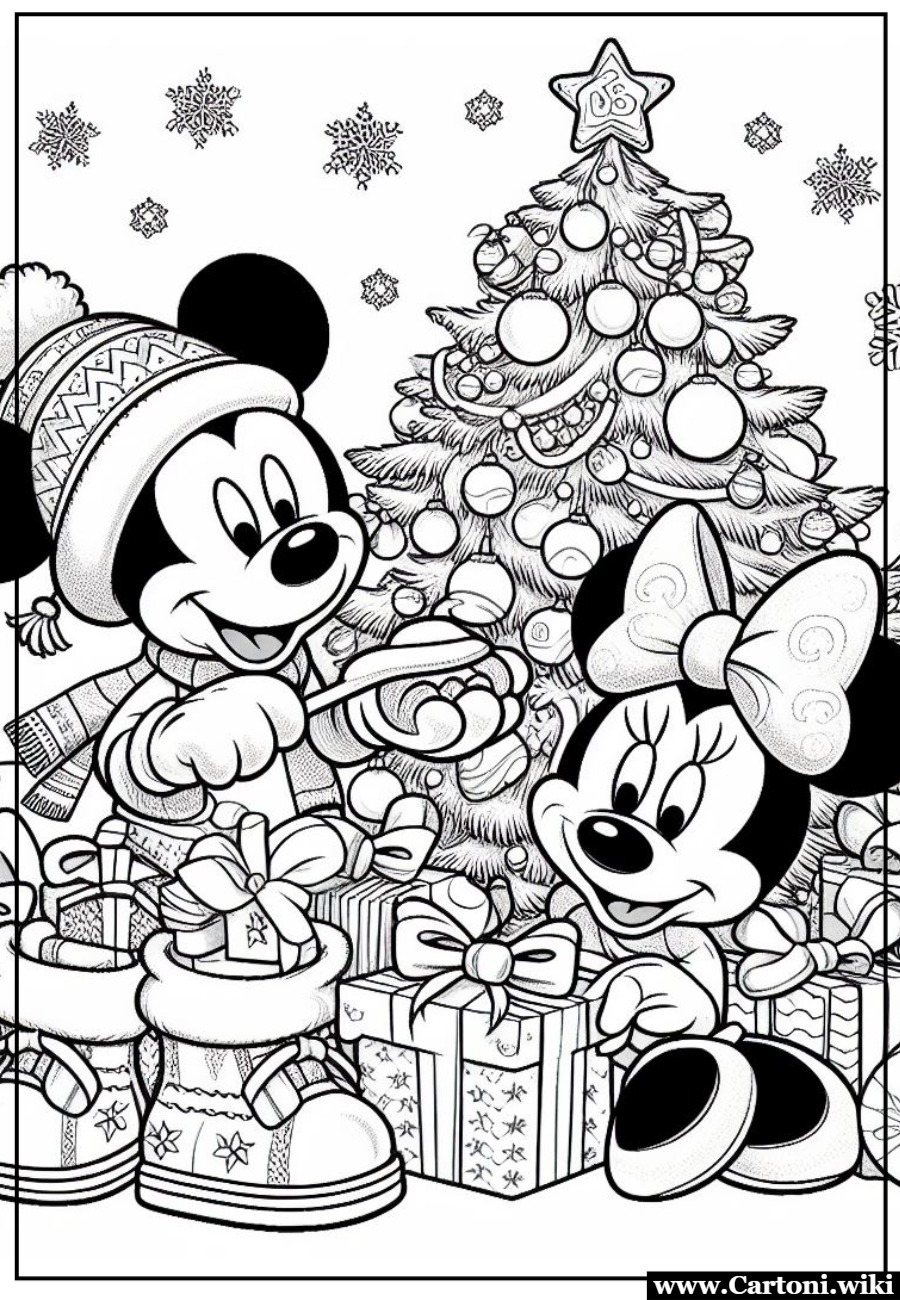 Coloriamo l'Allegria del Natale con Topolino e Topolina