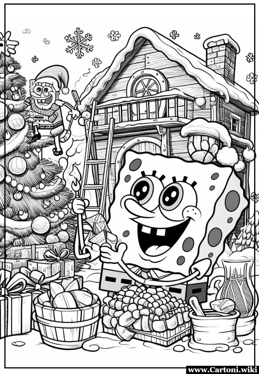 SpongeBob SquarePants e l'Albero di Natale da Sogno: Disegni da Colorare Gratis! Disegni da colorare di SpongeBob SquarePants mentre prepara il suo albero di Natale. Stampa gratis e divertiti a colorare le immagini di Natale. - Immagini gratis