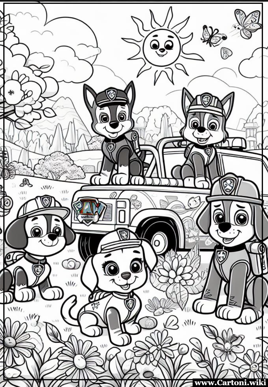 Colora l'Amicizia: Disegni da Stampare con i Paw Patrol! Disegni da colorare dei cuccioli Paw Patrol per il divertimento dei piccoli che amano i personaggi di questo cartone animato - Immagini gratis