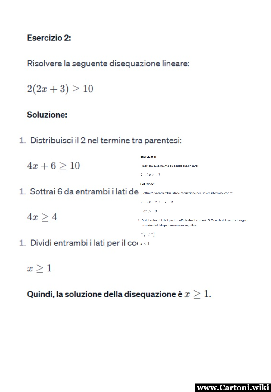 Disequazioni. Soluzione 2(2x+3)>=10 Esercizi sulle disequazioni di primo grado con soluzione. Esercizio svolto 2(2x+3)>=10  - Immagini gratis