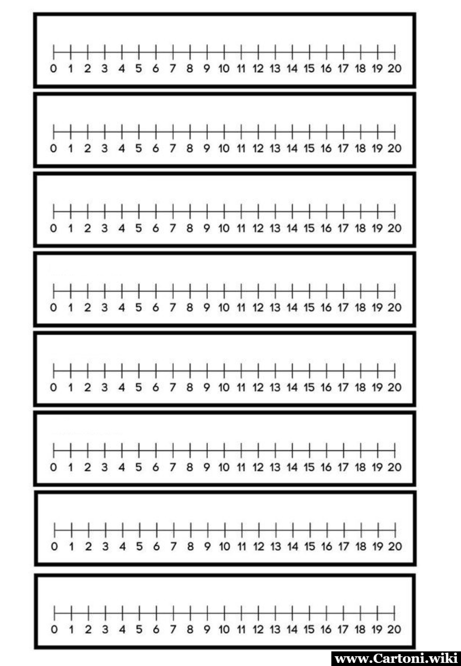 La linea dei numeri da 1 a 20 Stampa le linee dei numeri da 1 a 20 in modo da far esercitare i bambini della scuola primaria ad eseguire le operazioni utilizzando la linea dei numeri - Immagini gratis