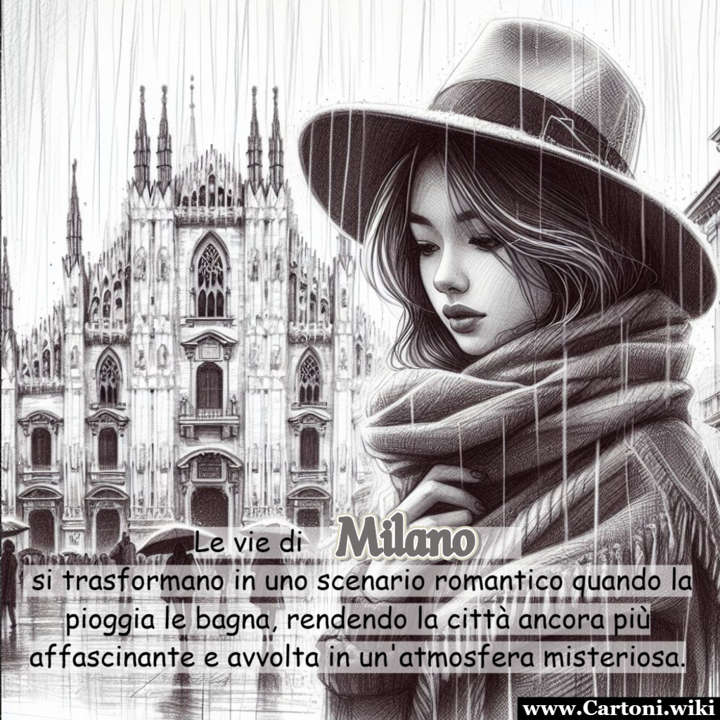 Le vie di Milano si trasformano in uno scenario romantico quando la pioggia le bagna Frasi su Milano. Le vie di Milano si trasformano in uno scenario romantico quando la pioggia le bagna, rendendo la citt ancora pi affascinante e avvolta in un'atmosfera misteriosa. - Immagini gratis