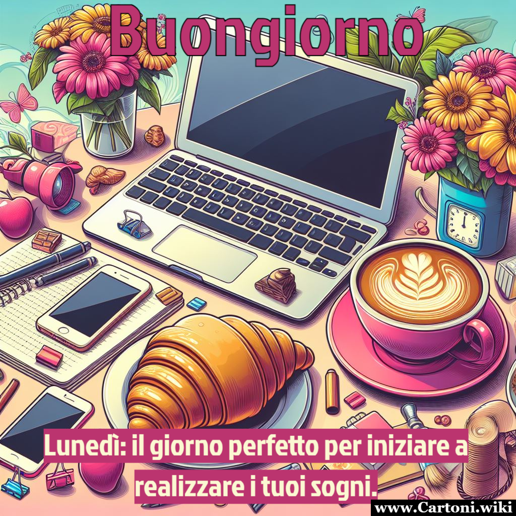 Buongiorno Luned: Inizia la Settimana con Energia e Determinazione Inizia la tua settimana con la consapevolezza che ogni giorno  un'opportunit per realizzare i tuoi sogni. Condividi questa immagine e diffondi la positivit tra coloro che ti circondano. Buon luned e buona settimana! - Immagini gratis