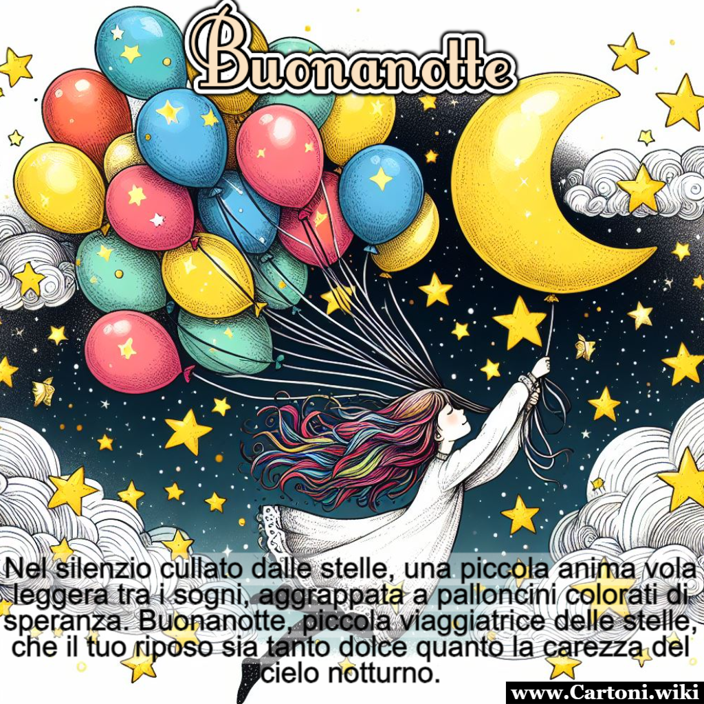 Buonanotte con il cielo stellato Buonanotte a chi sogna, a chi vola tra le stelle e a chi trova la magia nei momenti pi semplici. - Immagini gratis