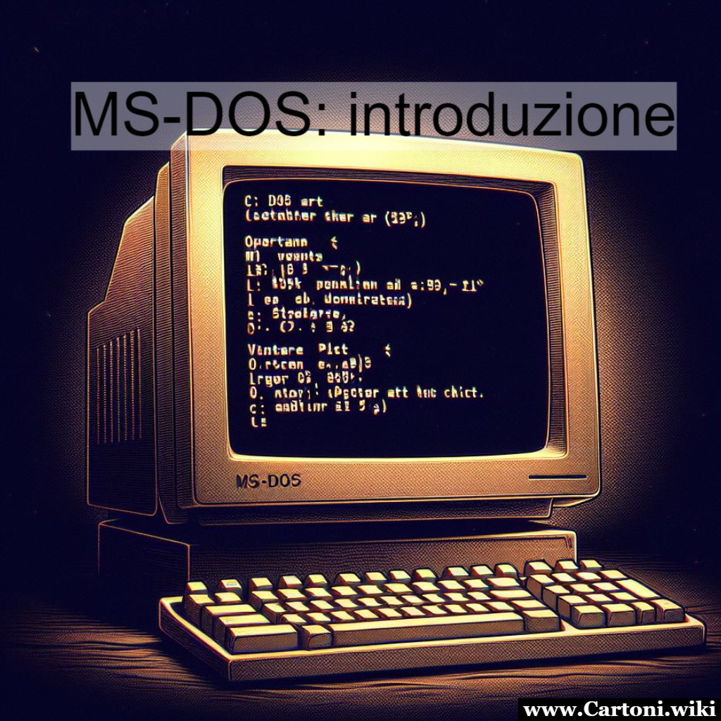 MS-DOS: introduzione MS-DOS (Microsoft Disk Operating System): Sistema operativo a riga di comando, sviluppato da Microsoft negli anni '80. Fondamentale per l'avvio dei primi personal computer, ha introdotto molti utenti al mondo dell'informatica. La sua interfaccia testuale semplice è stata la base per il successo dei sistemi operativi Microsoft. - Immagini gratis