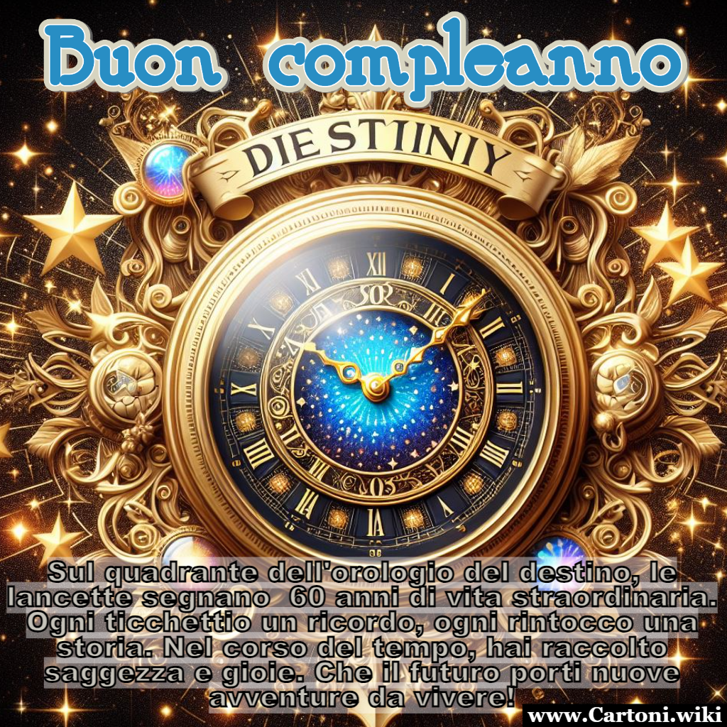 Buon compleanno 60 anni con l'orologio del destino