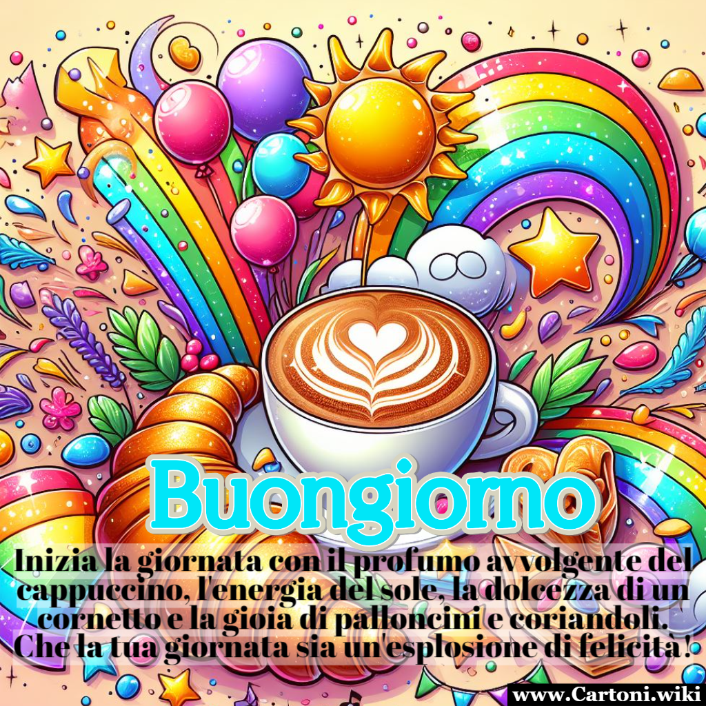 Buongiorno con cappuccino sole dolcezza e colori
