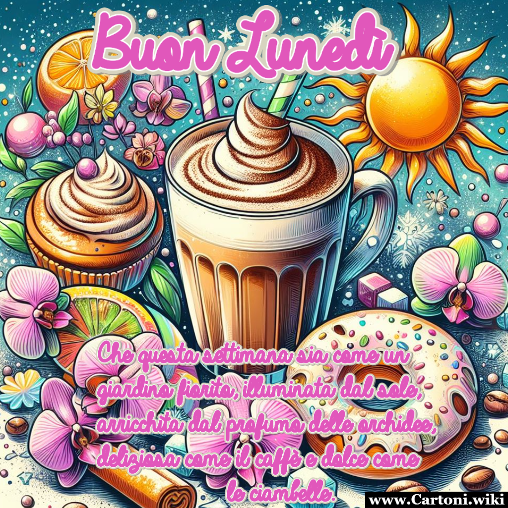 Buongiorno buon lunedì con dolci ciambelle e caffè