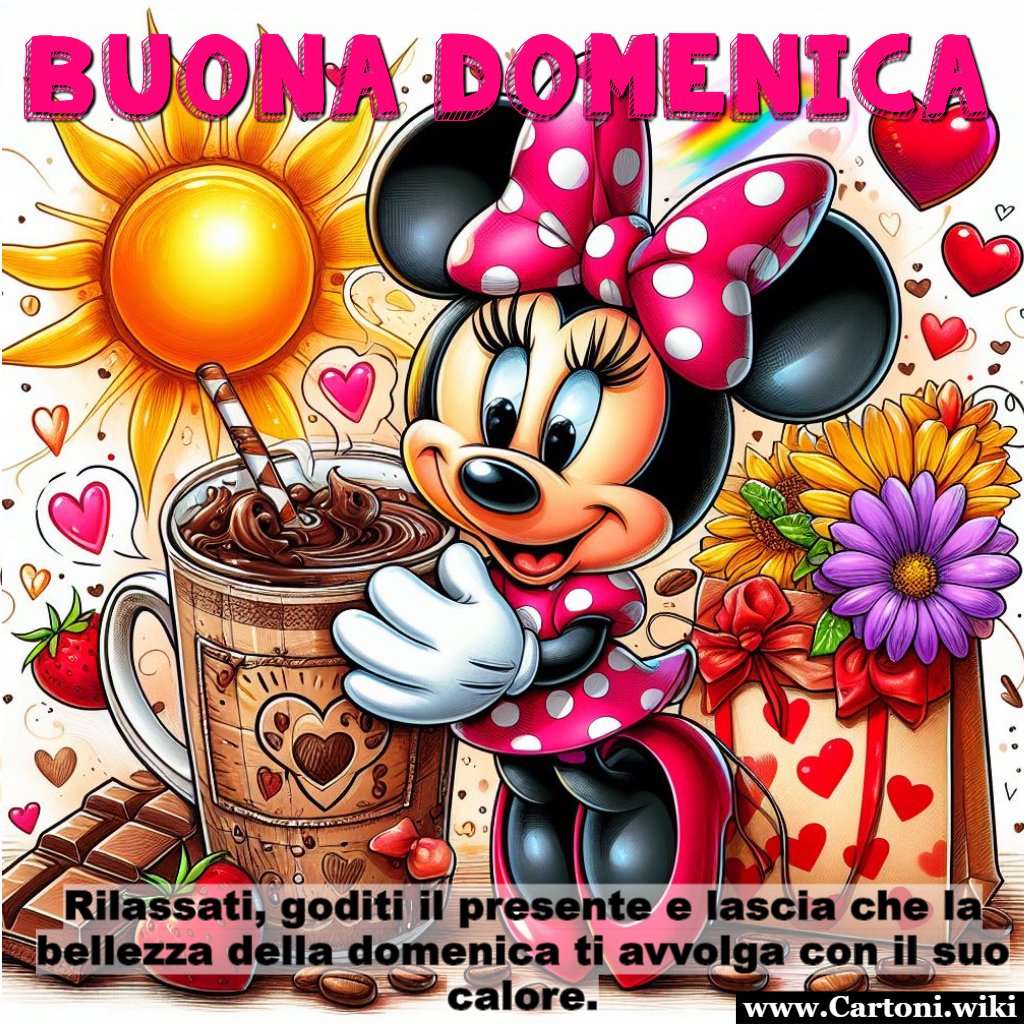 Buona Domenica: Un Invito al Relax e alla Serenit Buongiorno domenica,Immagini,Immagini buongiorno,Immagini Facebook,Immagini WhatsApp,Topolina (Minnie Mouse)