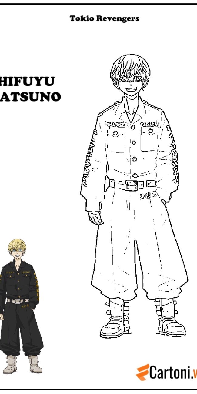 Disegno da colorare di CHIFUYU MATSUNO di Tokio Revenge anime manga 2021