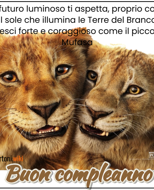 Biglietto di auguri buon compleanno cibìn Mufasa - Disney