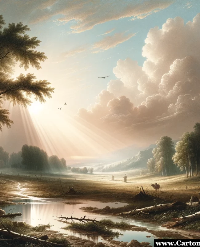 la quiete dopo la tempesta di giacomo leopardi. disegno che rappresenta la poesia